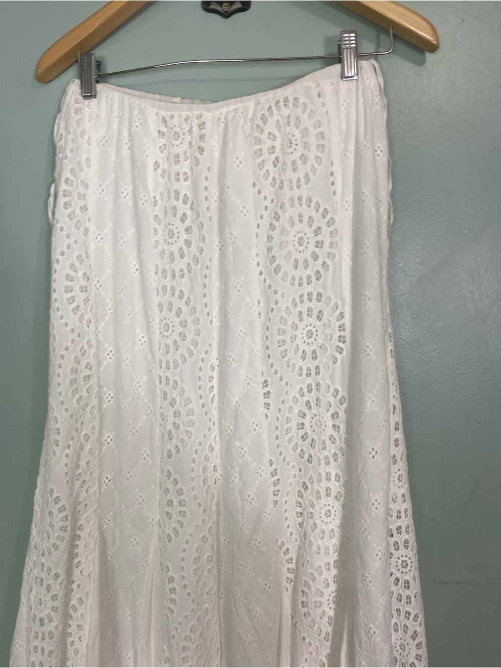 Free People Midnight Cruiser One Piece Lace Eyelet White Jumpsuit Medium - Picture 5 of 7